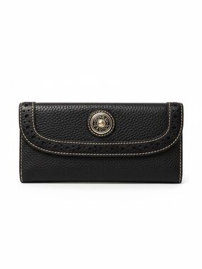 Dooney & Bourke Black Pebble Leather Snap Wallet Vintage Classic Logo